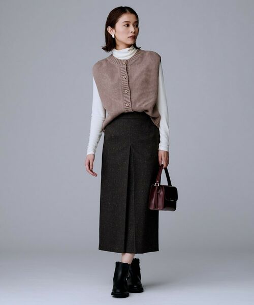 UNTITLED / アンタイトル ロング・マキシ丈スカート | 【ミディ丈/シーズンレス/ウエスト後ろゴム】シルクネップツイード ナロースカート | 詳細9