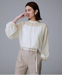 UNTITLED / アンタイトル シャツ・ブラウス | 【エレガント/重ね着やスーツブラウスに/シアー】ドットジャカード ブラウス