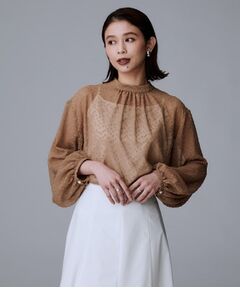 UNTITLED / アンタイトル シャツ・ブラウス | 【エレガント/重ね着やスーツブラウスに/シアー】ドットジャカード ブラウス