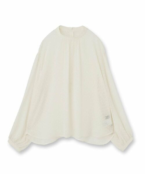 UNTITLED / アンタイトル シャツ・ブラウス | 【エレガント/重ね着やスーツブラウスに/シアー】ドットジャカード ブラウス | 詳細1