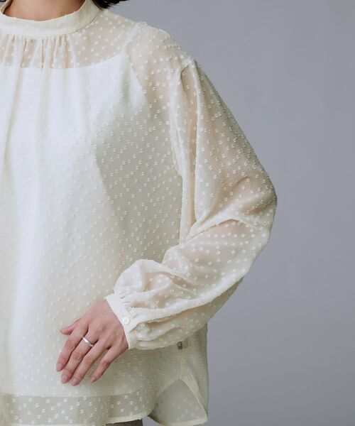 UNTITLED / アンタイトル シャツ・ブラウス | 【エレガント/重ね着やスーツブラウスに/シアー】ドットジャカード ブラウス | 詳細15