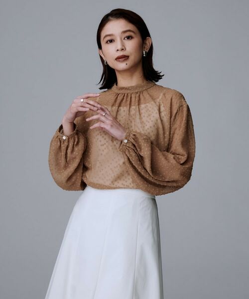 UNTITLED / アンタイトル シャツ・ブラウス | 【エレガント/重ね着やスーツブラウスに/シアー】ドットジャカード ブラウス | 詳細6