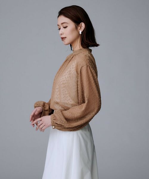 UNTITLED / アンタイトル シャツ・ブラウス | 【エレガント/重ね着やスーツブラウスに/シアー】ドットジャカード ブラウス | 詳細7