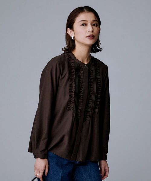 UNTITLED / アンタイトル シャツ・ブラウス | 【1枚で着映え/オンオフ着回し】フリルサテンブラウス | 詳細24