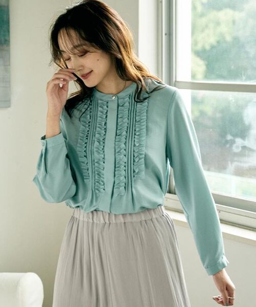 UNTITLED / アンタイトル シャツ・ブラウス | 【1枚で着映え/オンオフ着回し】フリルサテンブラウス | 詳細4