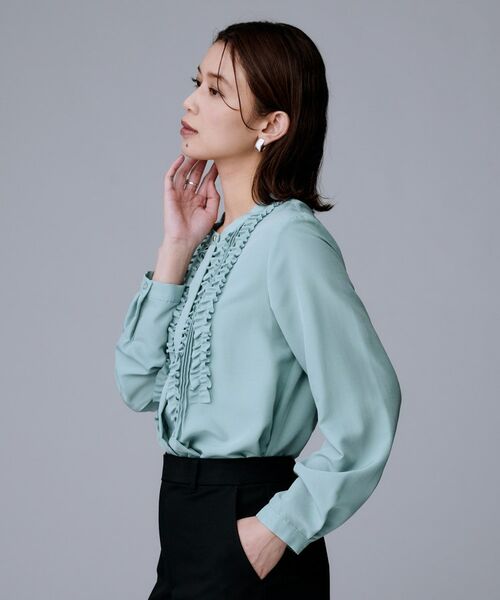 UNTITLED / アンタイトル シャツ・ブラウス | 【1枚で着映え/オンオフ着回し】フリルサテンブラウス | 詳細6