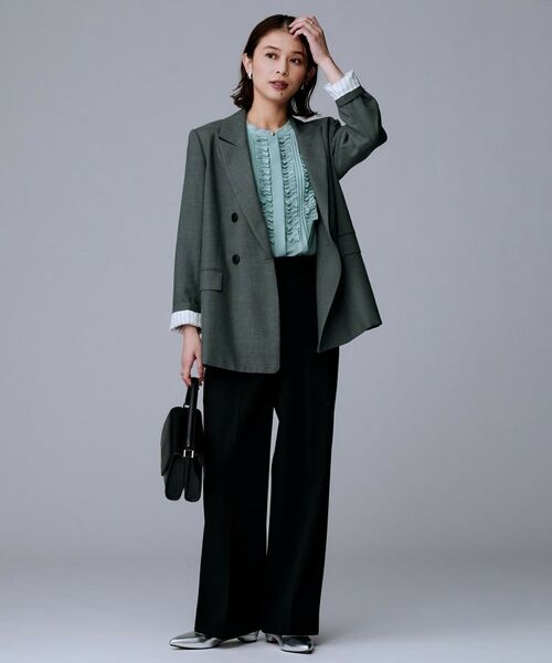 UNTITLED / アンタイトル シャツ・ブラウス | 【1枚で着映え/オンオフ着回し】フリルサテンブラウス | 詳細7