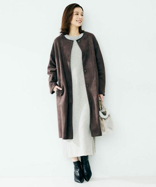 UNTITLED / アンタイトル その他アウター | 【洗える/軽羽織り】マシュマロタッチ　スエード調コート | 詳細10