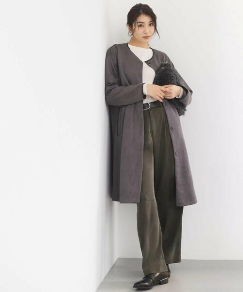 UNTITLED / アンタイトル その他アウター | 【洗える/軽羽織り】マシュマロタッチ　スエード調コート | 詳細3