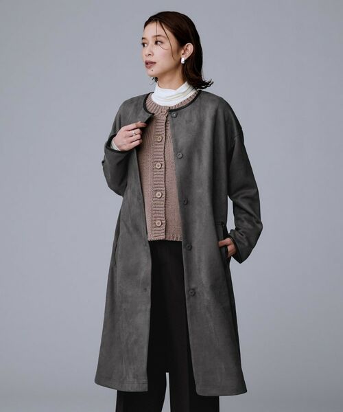 UNTITLED / アンタイトル その他アウター | 【洗える/軽羽織り】マシュマロタッチ　スエード調コート | 詳細4
