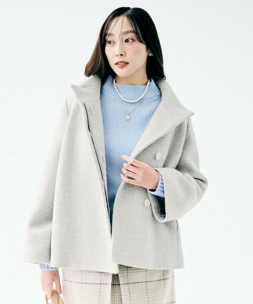 UNTITLED / アンタイトル その他アウター | 【エレガント／ミディアウター】ミックスヘリンボンコート | 詳細10