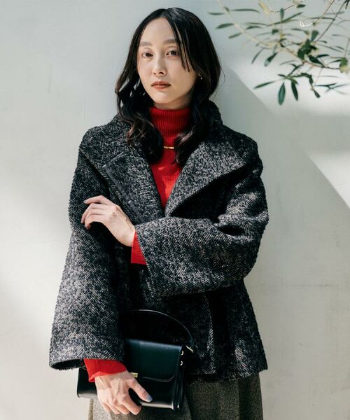 UNTITLED / アンタイトル その他アウター | 【エレガント／ミディアウター】ミックスヘリンボンコート | 詳細2