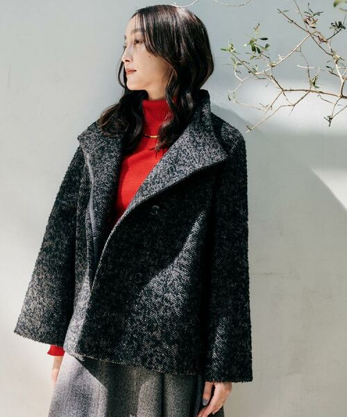 UNTITLED / アンタイトル その他アウター | 【エレガント／ミディアウター】ミックスヘリンボンコート | 詳細3