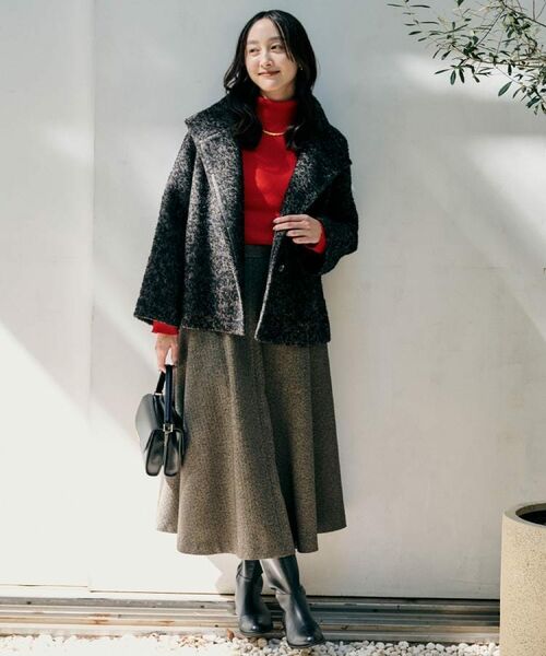 UNTITLED / アンタイトル その他アウター | 【エレガント／ミディアウター】ミックスヘリンボンコート | 詳細4