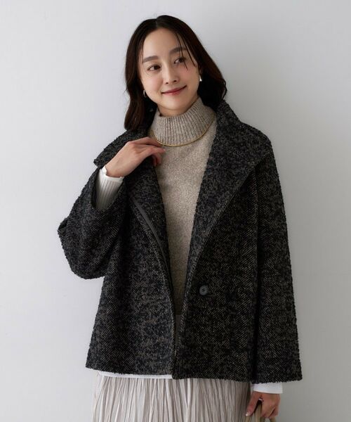 UNTITLED / アンタイトル その他アウター | 【エレガント／ミディアウター】ミックスヘリンボンコート | 詳細5