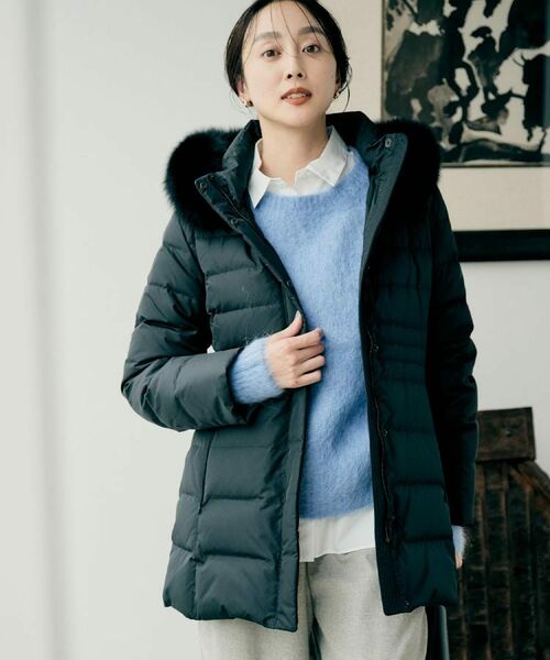 UNTITLED/アンタイトル 【はっ水機能/フード取り外し可】ミディダウンコート ブラック(019) 02(M) UNTITLED/アンタイトル 【はっ水機能/フード取り外し可】ミディダウンコート ブラック(019) 02(M)