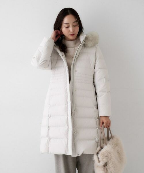 UNTITLED/アンタイトル 【はっ水機能/フード取り外し可/防寒】ロングダウンコート ライトグレー(011) 02(M)