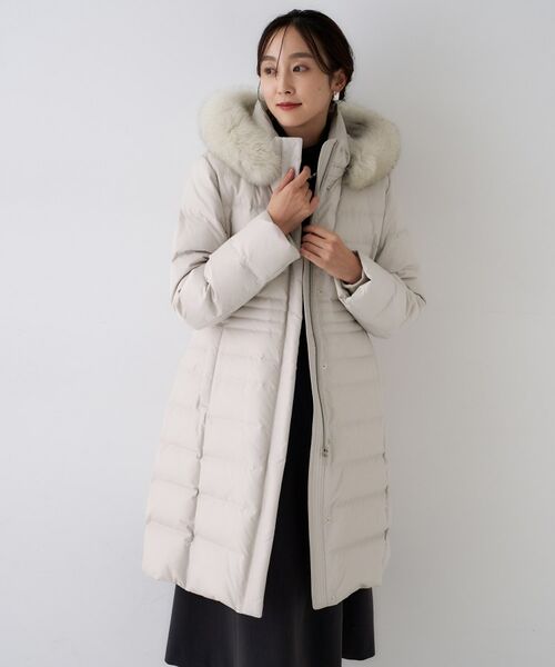 UNTITLED/アンタイトル 【はっ水機能/フード取り外し可/防寒】ロングダウンコート ライトベージュ(051) 01(S)