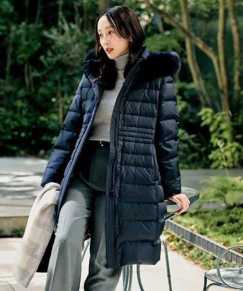 UNTITLED/アンタイトル 【はっ水機能/フード取り外し可/防寒】ロングダウンコート ネイビー(094) 50(6L)