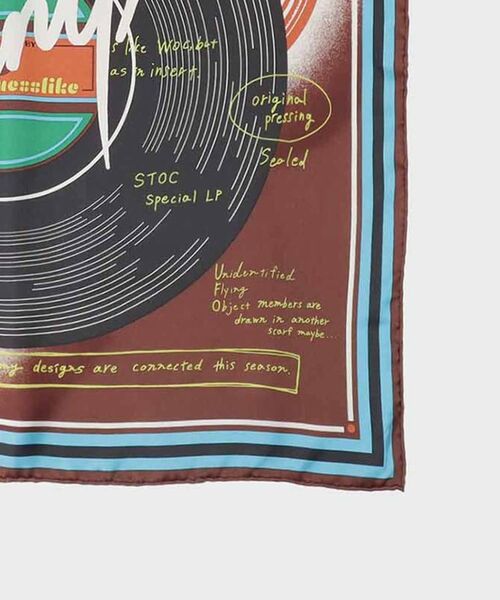 UNTITLED / アンタイトル バンダナ・スカーフ | 【manipuri】65×65正方形 レコード シルクスカーフ | 詳細3