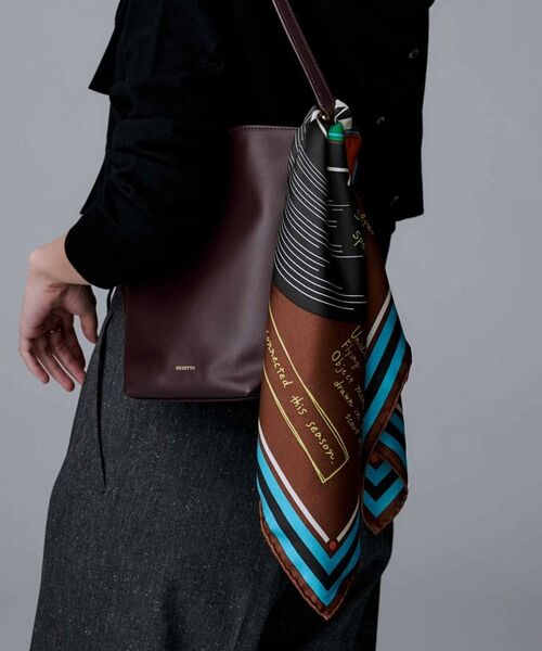 UNTITLED / アンタイトル バンダナ・スカーフ | 【manipuri】65×65正方形 レコード シルクスカーフ | 詳細5