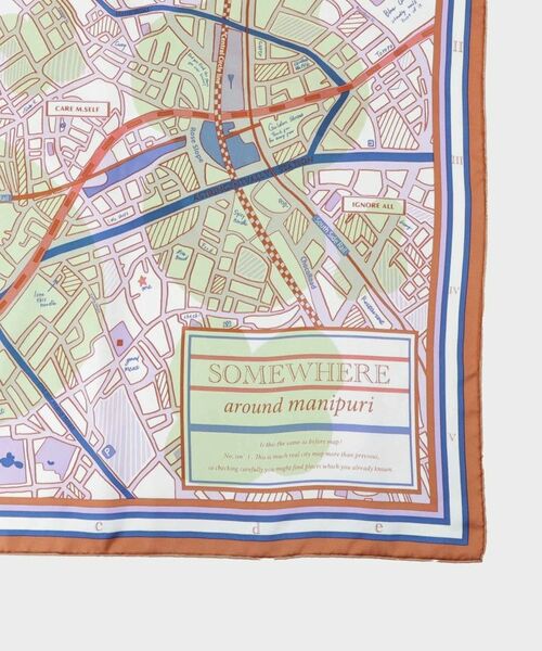 UNTITLED / アンタイトル バンダナ・スカーフ | 【manipuri】65×65正方形 コラージュサムウェア シルクスカーフ | 詳細3