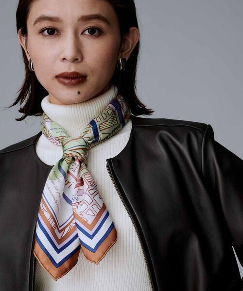 UNTITLED / アンタイトル バンダナ・スカーフ | 【manipuri】65×65正方形 コラージュサムウェア シルクスカーフ | 詳細6