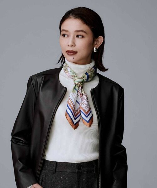 UNTITLED / アンタイトル バンダナ・スカーフ | 【manipuri】65×65正方形 コラージュサムウェア シルクスカーフ | 詳細7