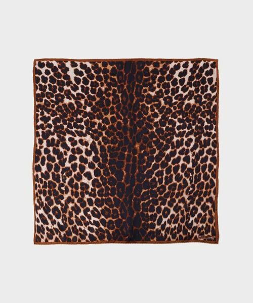 UNTITLED / アンタイトル バンダナ・スカーフ | 【manipuri】65×65正方形 レオパード シルクスカーフ | 詳細1