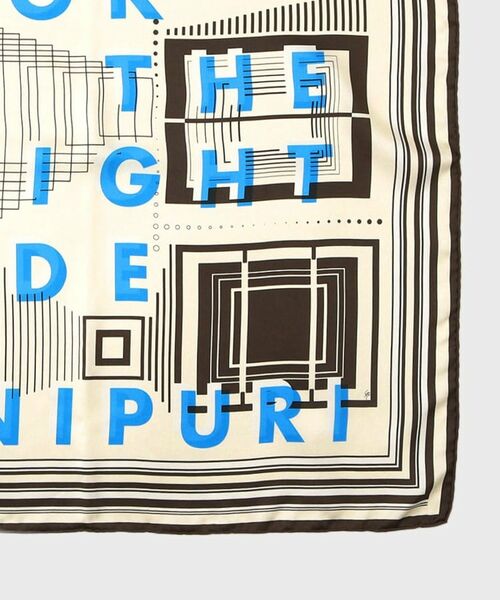 UNTITLED / アンタイトル マフラー・ショール・スヌード・ストール | 【manipuri】65×65正方形 ポスター柄シルクスカーフ | 詳細2