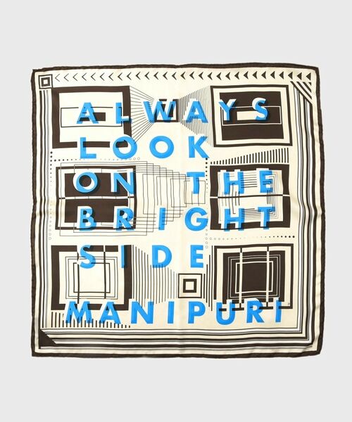 UNTITLED/アンタイトル 【manipuri】65×65正方形 ポスター柄シルクスカーフ ブルー(192) 00 UNTITLED/アンタイトル 【manipuri】65×65正方形 ポスター柄シルクスカーフ ブルー(192) 00