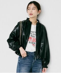 UNTITLED / アンタイトル レザーブルゾン・ジャケット | 【MARILYN MOON】ソフトレザー調ブルゾン
