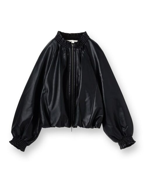 UNTITLED / アンタイトル レザーブルゾン・ジャケット | 【MARILYN MOON】ソフトレザー調ブルゾン | 詳細1