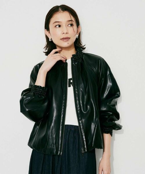 UNTITLED / アンタイトル レザーブルゾン・ジャケット | 【MARILYN MOON】ソフトレザー調ブルゾン | 詳細2