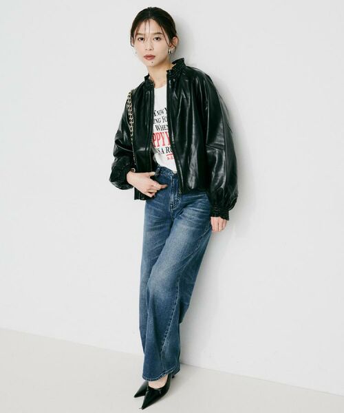 UNTITLED / アンタイトル レザーブルゾン・ジャケット | 【MARILYN MOON】ソフトレザー調ブルゾン | 詳細4