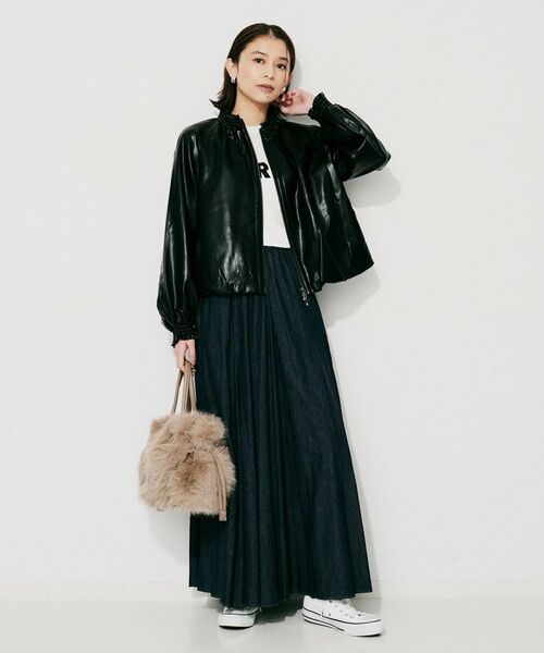 UNTITLED / アンタイトル レザーブルゾン・ジャケット | 【MARILYN MOON】ソフトレザー調ブルゾン | 詳細5