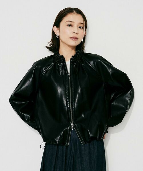 UNTITLED / アンタイトル レザーブルゾン・ジャケット | 【MARILYN MOON】ソフトレザー調ブルゾン | 詳細6