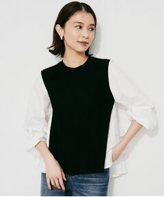 UNTITLED / アンタイトル シャツ・ブラウス | 【TORRAZZO DONNA】ニット×ファブリックティアードブラウス