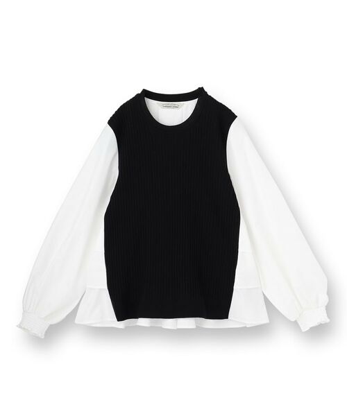 UNTITLED / アンタイトル シャツ・ブラウス | 【TORRAZZO DONNA】ニット×ファブリックティアードブラウス | 詳細1