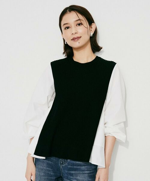 UNTITLED / アンタイトル シャツ・ブラウス | 【TORRAZZO DONNA】ニット×ファブリックティアードブラウス | 詳細10