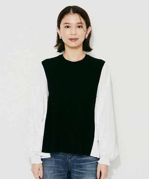 UNTITLED / アンタイトル シャツ・ブラウス | 【TORRAZZO DONNA】ニット×ファブリックティアードブラウス | 詳細14