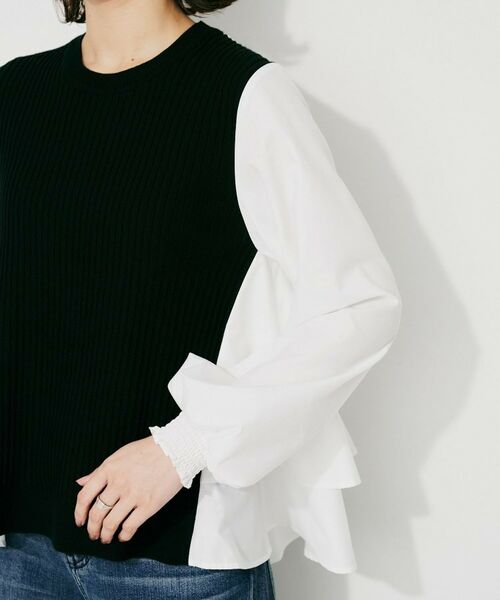 UNTITLED / アンタイトル シャツ・ブラウス | 【TORRAZZO DONNA】ニット×ファブリックティアードブラウス | 詳細18