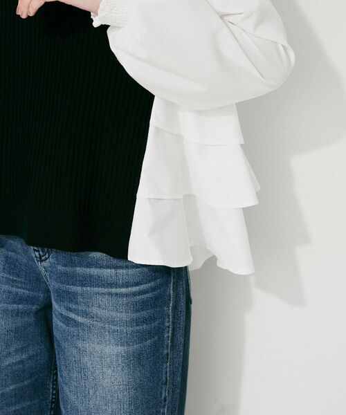 UNTITLED / アンタイトル シャツ・ブラウス | 【TORRAZZO DONNA】ニット×ファブリックティアードブラウス | 詳細19