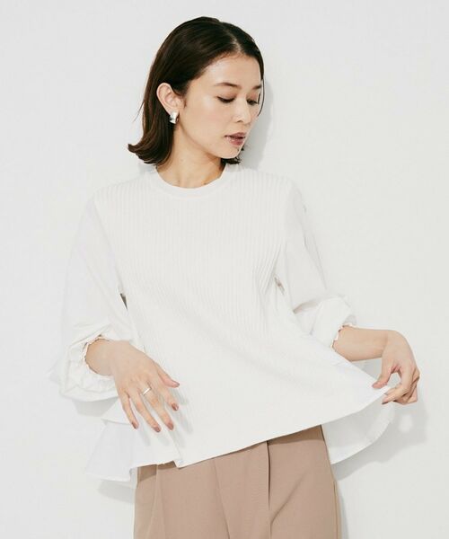 UNTITLED / アンタイトル シャツ・ブラウス | 【TORRAZZO DONNA】ニット×ファブリックティアードブラウス | 詳細2