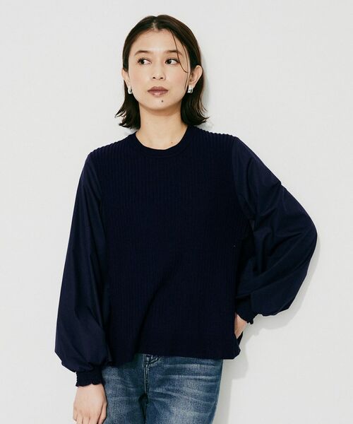 UNTITLED / アンタイトル シャツ・ブラウス | 【TORRAZZO DONNA】ニット×ファブリックティアードブラウス | 詳細6