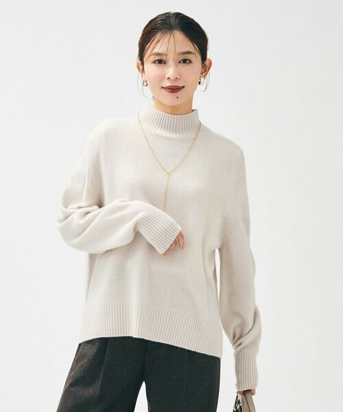 UNTITLED / アンタイトル ニット・セーター | 【8色展開/洗える】ウールカシミヤ ハイネックニット(グレージュ(050))