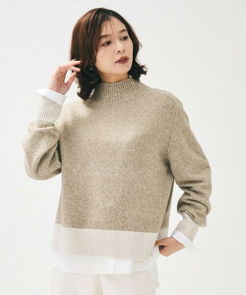 UNTITLED / アンタイトル ニット・セーター | 【8色展開/洗える】ウールカシミヤ ハイネックニット(モカブラウン(442))