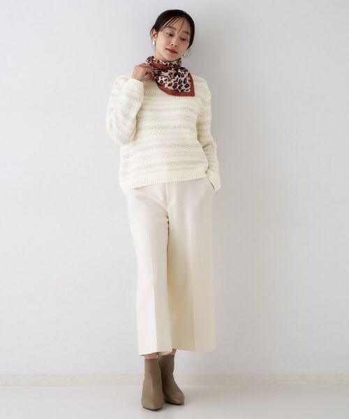 UNTITLED / アンタイトル ニット・セーター | 【ツイード調/コンパクト丈】ブークレーボートネックニット | 詳細10