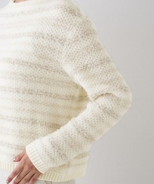 UNTITLED / アンタイトル ニット・セーター | 【ツイード調/コンパクト丈】ブークレーボートネックニット | 詳細16