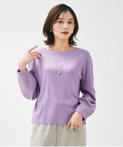 UNTITLED / アンタイトル ニット・セーター | 【きれいめ/程よくすっきり】ラメ入りワイドボートネックニット